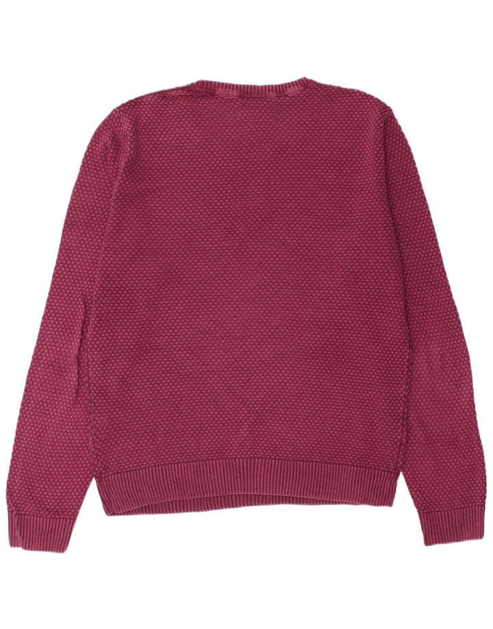 Marlboro Classics Herre Crew Neck Jumper Sweater Large Burgundy