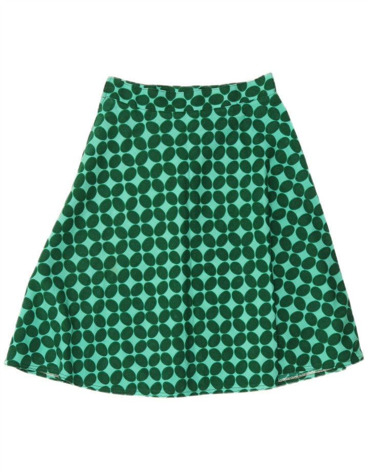 Vintage A-Line nederdel til kvinder W28 Medium Grøn Geometrisk