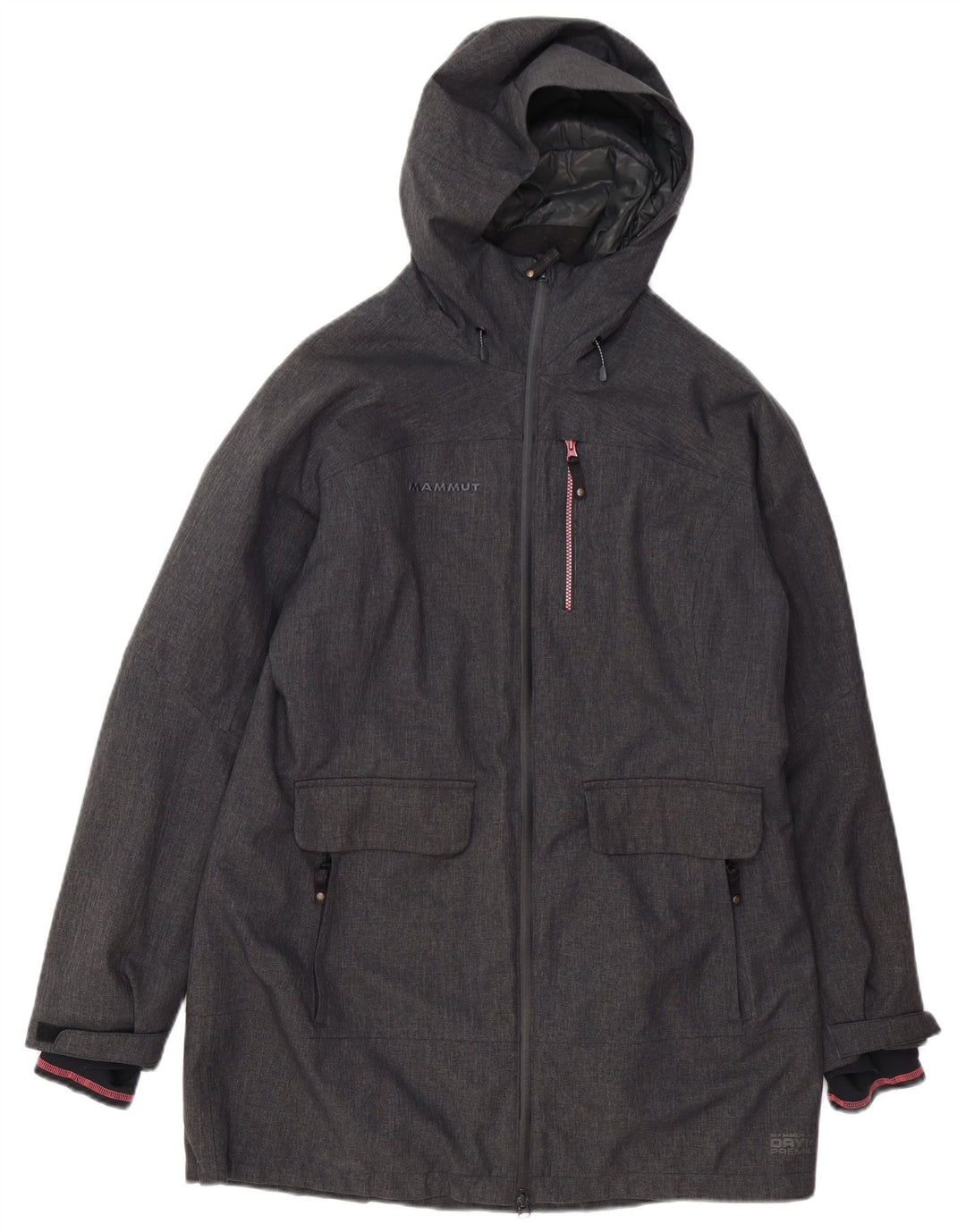 MAMMUT vindjakke med hætte til kvinder UK 16 Stor grå polyester