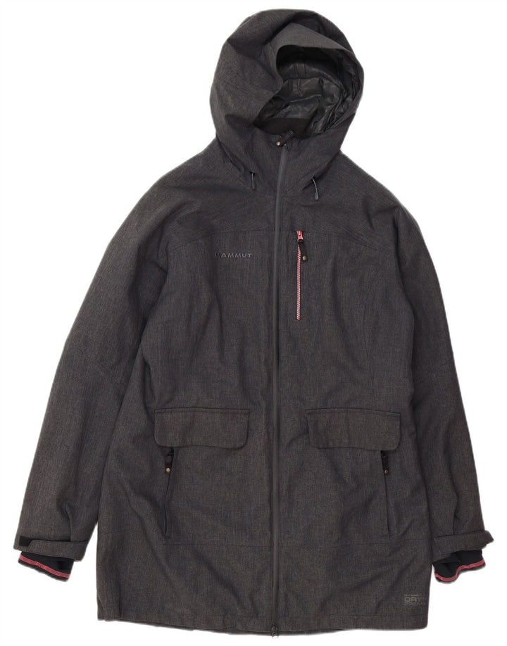 MAMMUT vindjakke med hætte til kvinder UK 16 Stor grå polyester