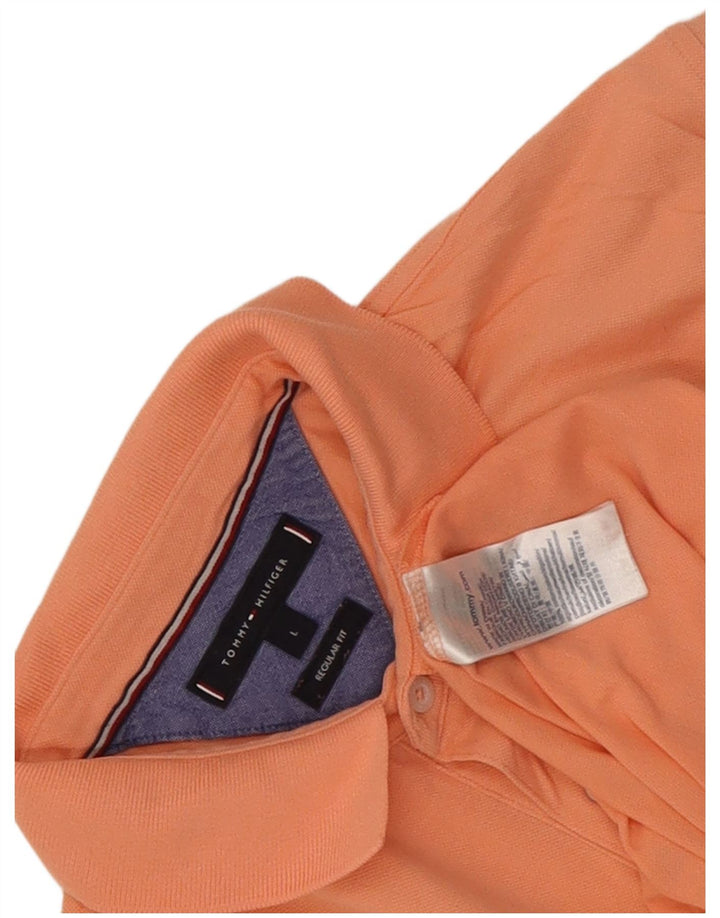 Tommy Hilfiger Herre Regular Fit Polo Shirt Stor Orange Bomuld