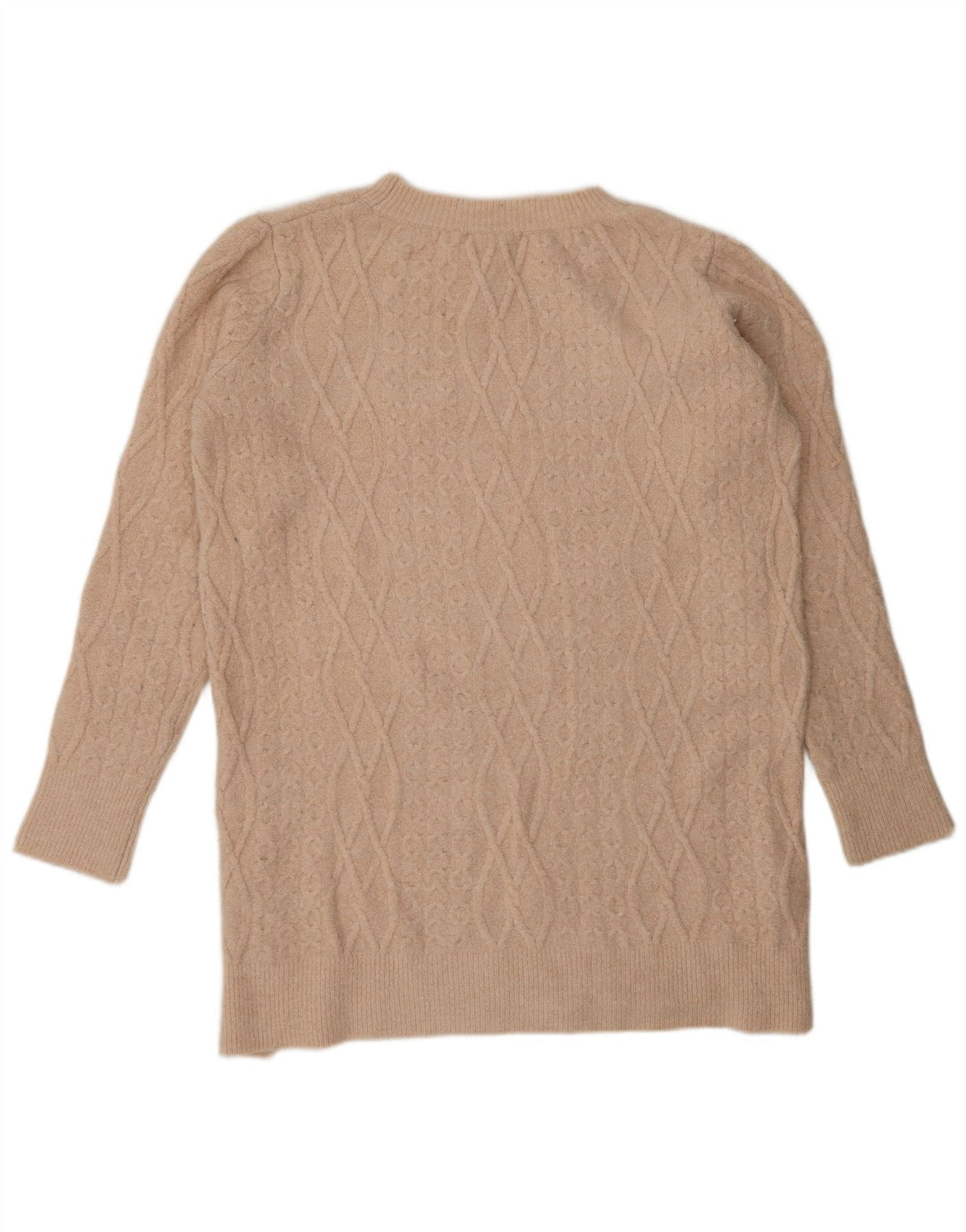 Zara Dame Longline Jumper Sweater UK 14 Medium Beige