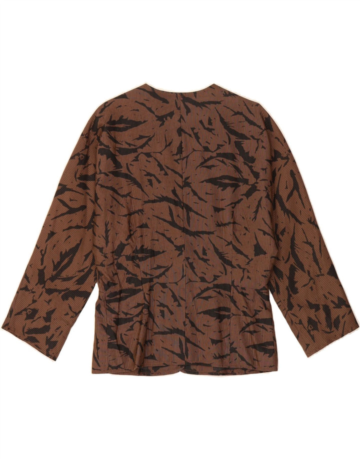 MARELLA Womens Abstract Pattern 1 Button Blazer Jacket UK 14 Medium Brown Vintage Marella and Second-Hand Marella from Messina Hembry 
