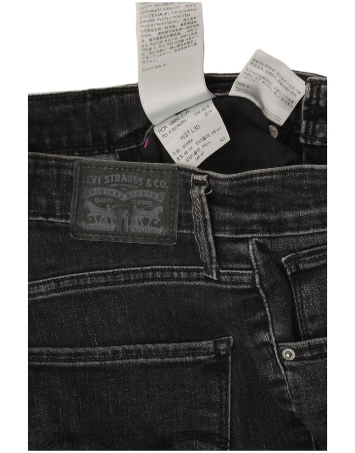 LEVI'S Dame 721 Skinny Jeans W27 L30 Grå Bomuld