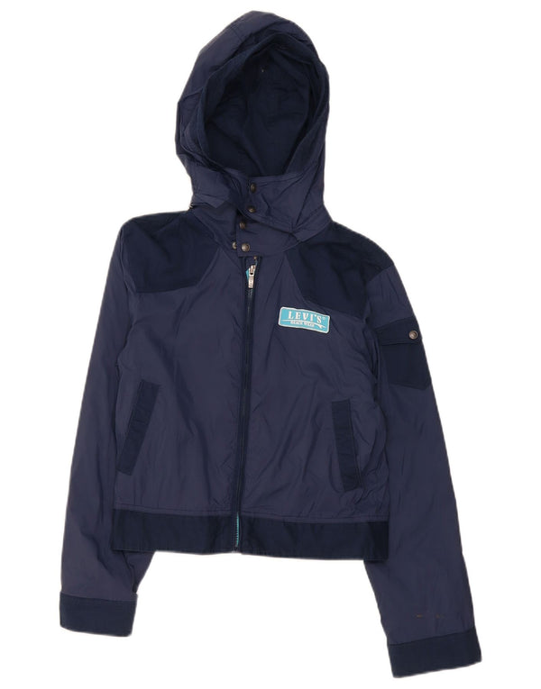 Levi's Boys Grafisk Bomberjakke med hætte 11-12 år Navy Blue Colourblock