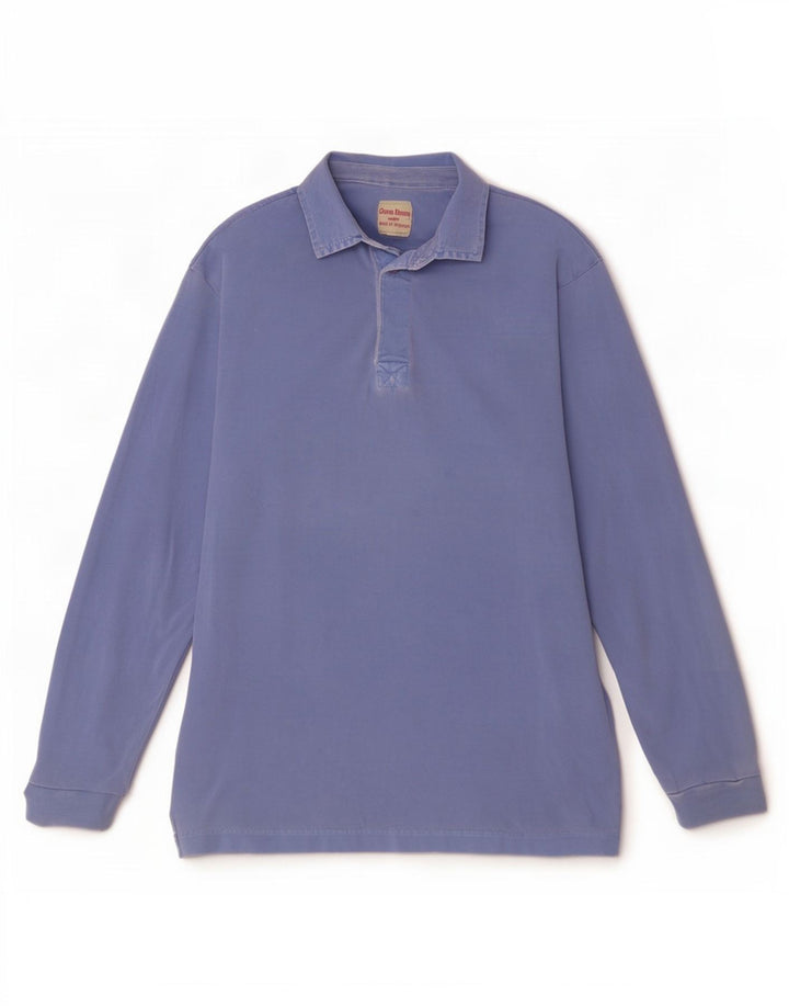 Oliver Brown Langærmet herre poloshirt mellemblå