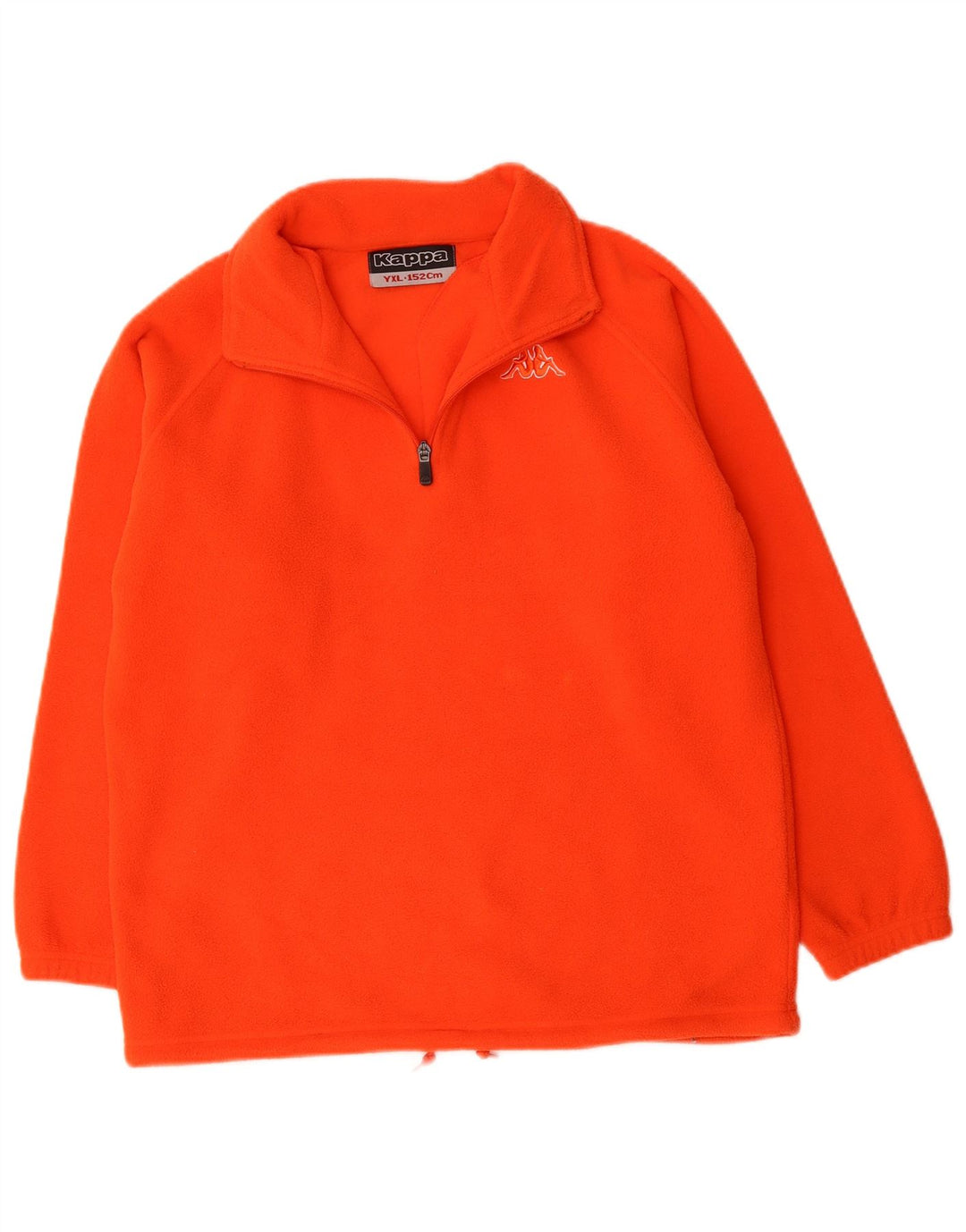 KAPPA Boys Zip Neck Fleece Jumper 12-13 Years XL Orange Polyester