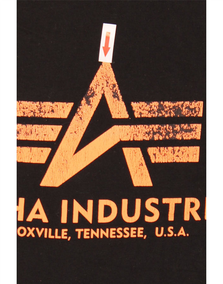Alpha Industries Grafisk T-shirt til mænd, lille sort bomuld