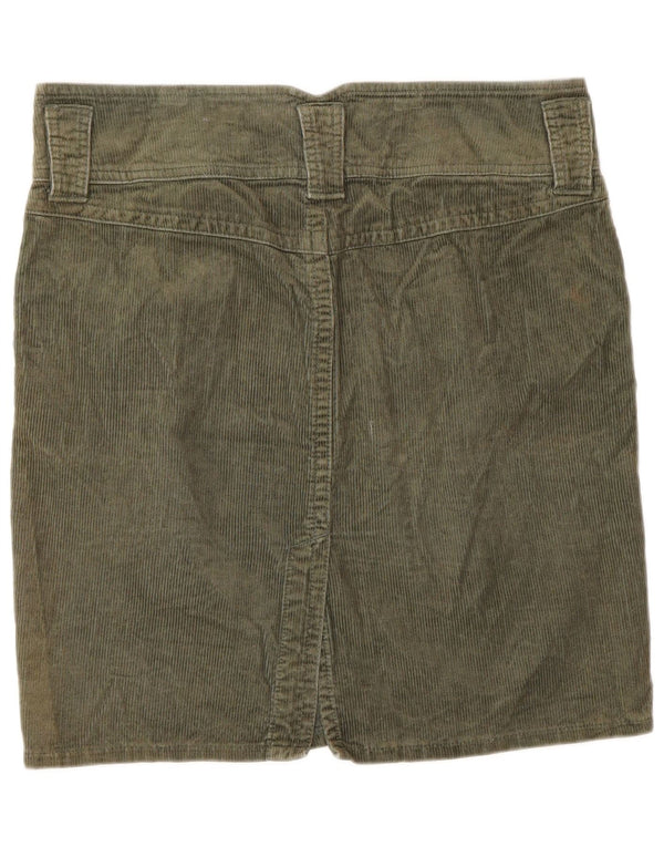 Benetton Damefløjlsnederdel IT 44 Medium W32 Khaki Bomuld