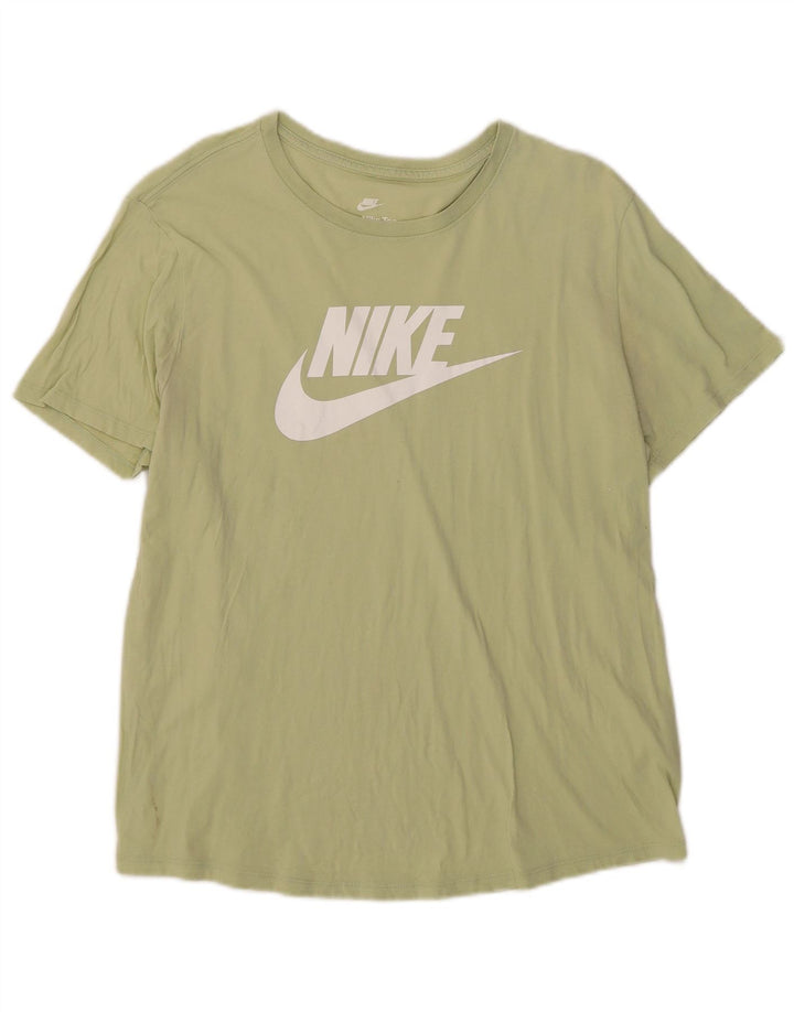 Nike grafisk T-shirt top til mænd, stor grøn bomuld