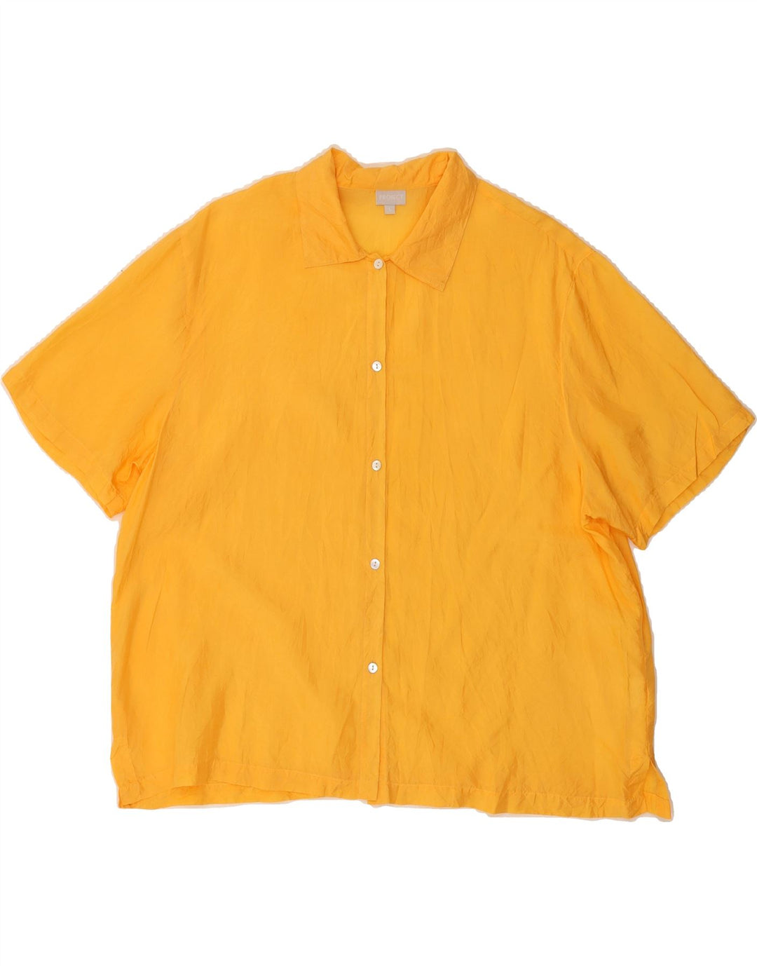 PROJECT Womens Short Sleeve Shirt Blouse UK 16 Large Yellow Silk Vintage Project and Second-Hand Project from Messina Hembry 