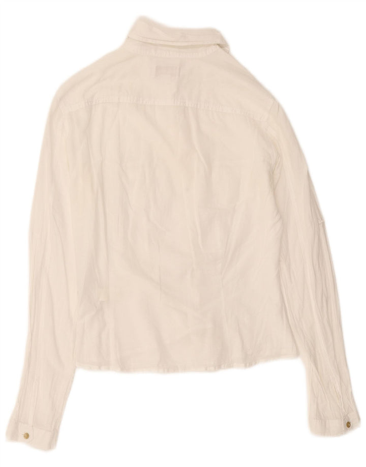 Diesel Dameskjorte UK 14 Medium Hvid Bomuld