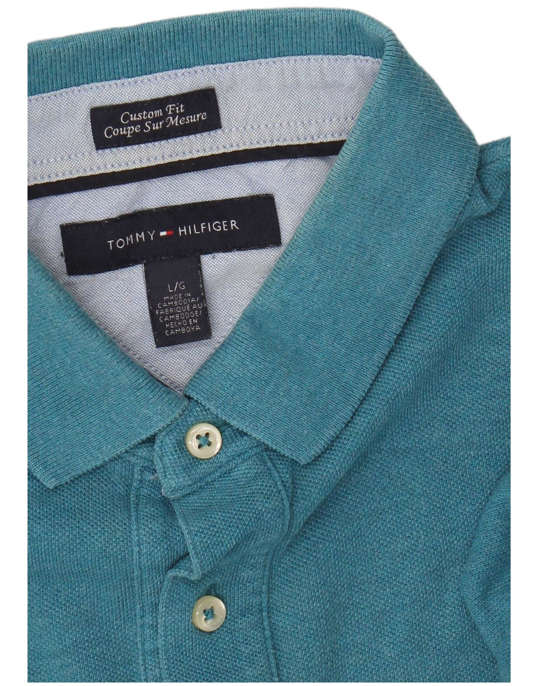 Tommy Hilfiger Herre Custom Fit Polo Shirt Large Blue