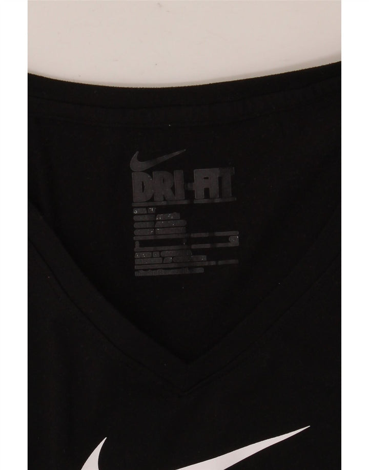 Nike Herre Dri Fit Slim Fit Grafisk T-Shirt Top Lille Sort