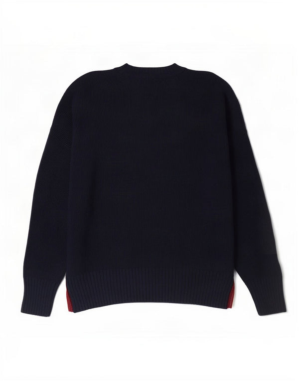 Esprit Womens Oversized Boat Neck Jumper Sweater UK 18 XL Navy Blue Cotton