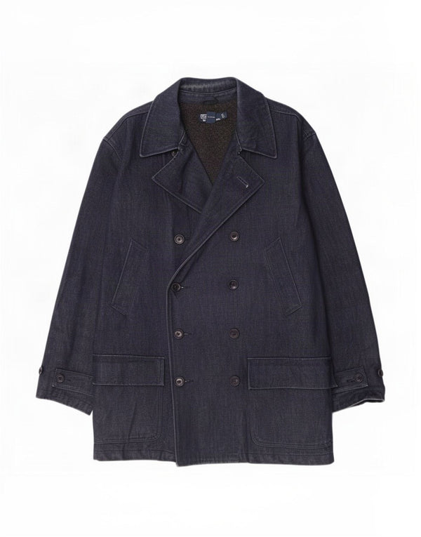 Polo Ralph Lauren Herre Denim Double Breasted Coat UK 40 Large Navy Blue