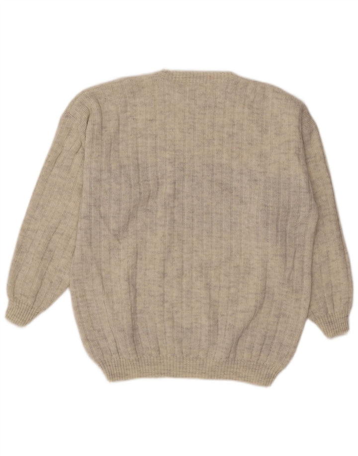 Vintage herre rund hals sweater XL grå Argyle/Diamond