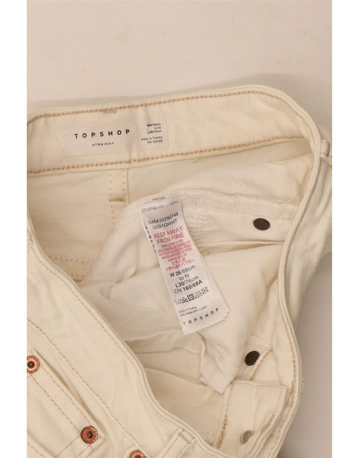 Topshop Dame Straight Jeans W26 L24 Hvid Bomuld