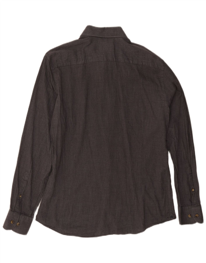 Hackett Herre Slim Fit Skjorte Stor Grå Bomuld