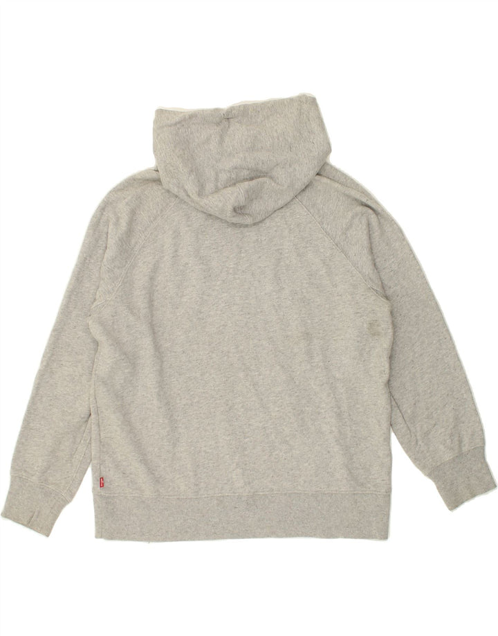 LEVI'S Mens Graphic Hoodie Jumper Small Grey Cotton Vintage Levi's and Second-Hand Levi's from Messina Hembry 