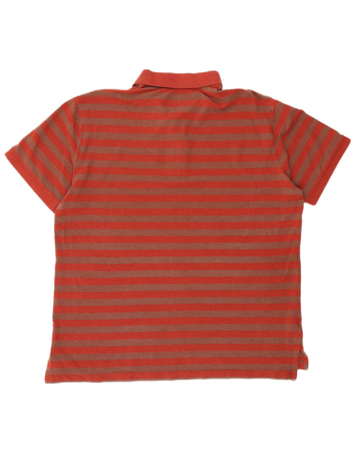 Eddie Bauer herre poloshirt XL rødstribet bomuld