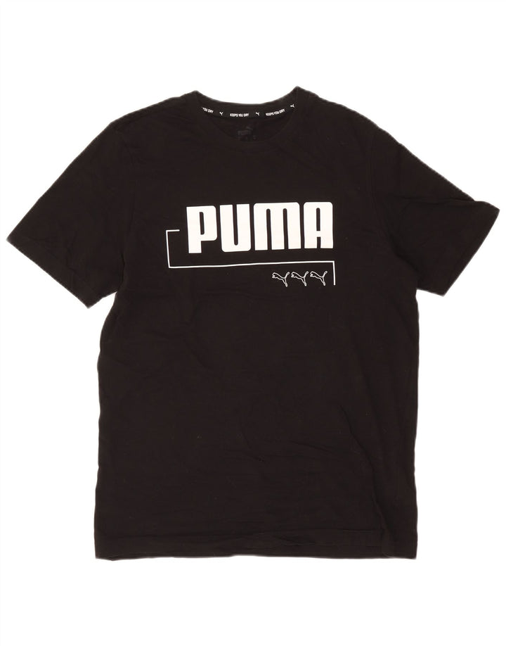 Puma Herre Grafisk T-Shirt Top Medium Sort Bomuld
