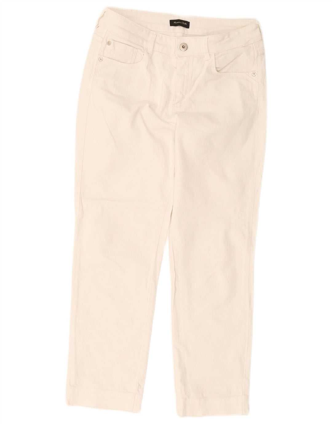 Massimo Dutti Dame Cropped Jeans EU 38 Small W28 L25 White