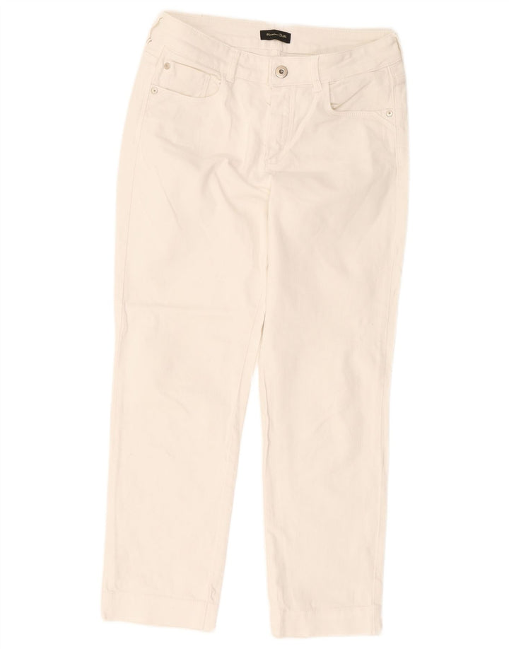 Massimo Dutti Dame Cropped Jeans EU 38 Small W28 L25 White