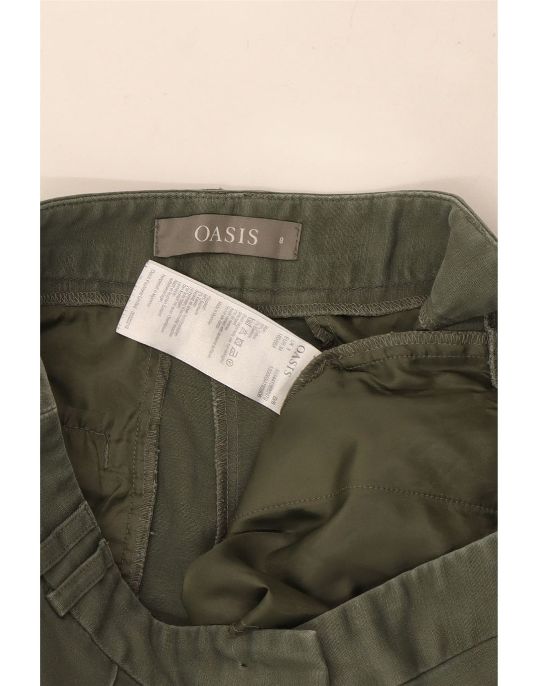 OASIS Slim Chino Bukser til kvinder UK 8 Small W26 L27 Grøn bomuld