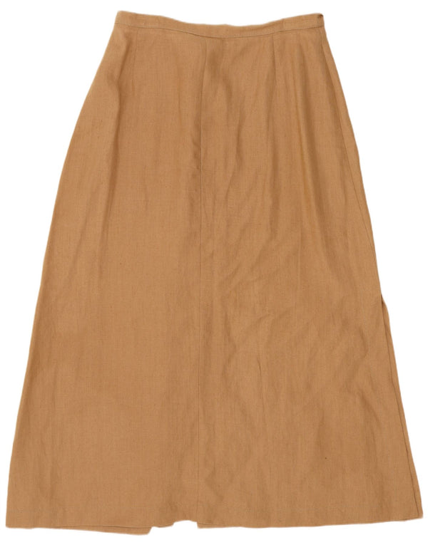 Max Mara Kvinder Wrap Nederdel UK 16 Large W30 Beige Linen