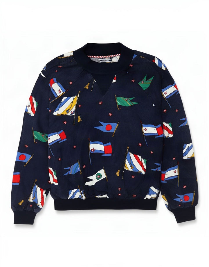 Tommy Hilfiger Dame Grafisk Sweatshirt Jumper US 6 Medium Navy Blue