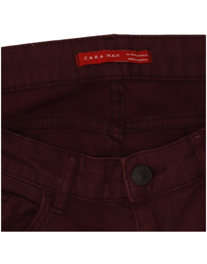 Zara Dame Slim Jeans W32 L32 Burgundy