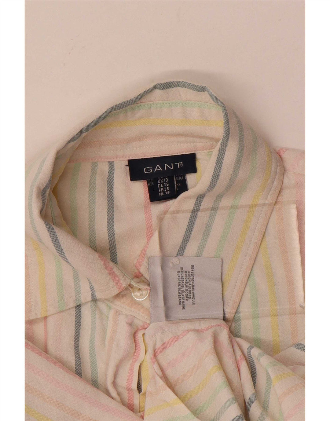 Gant Dame Oversized Shirt UK 10 Small Multicolor Pinstripe Bomuld