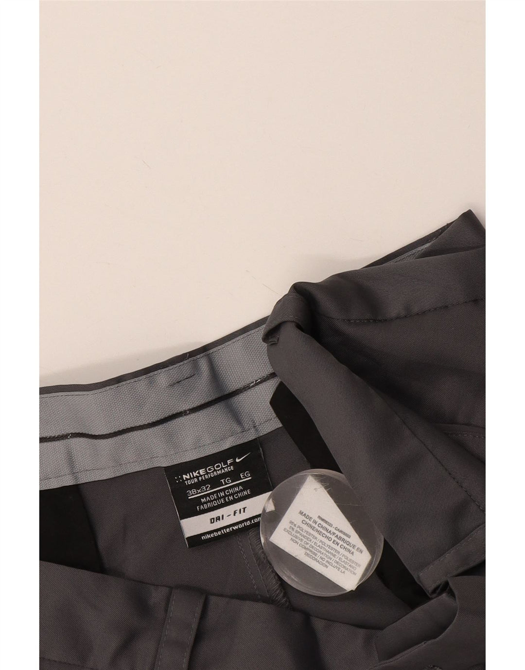 Nike Herre Dri Fit Pegged Chino Bukser W38 L29 Grå Polyester