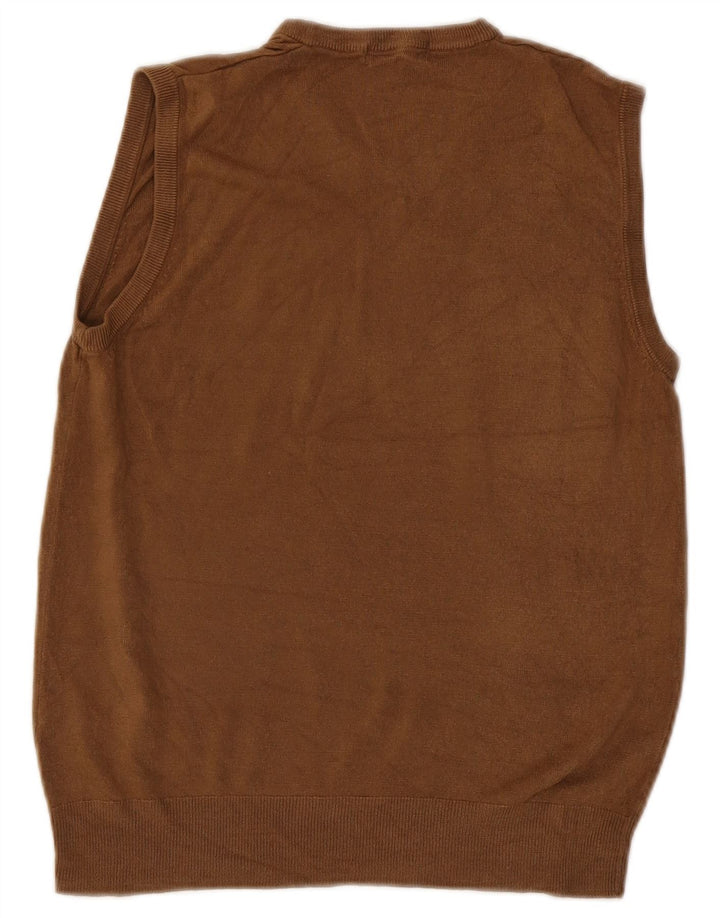 Marks & Spencer Herre Blue Harbor Vest Tank Top Medium Beige Akryl