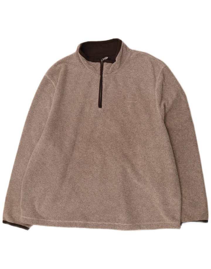 Weird Fish Herre Zip Neck Jumper Sweater 5XL Brun Polyester