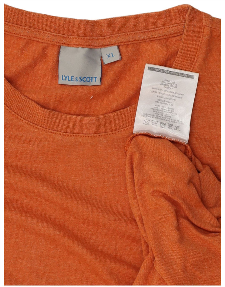 LYLE & SCOTT Herre T-Shirt Top XL Orange Polyester