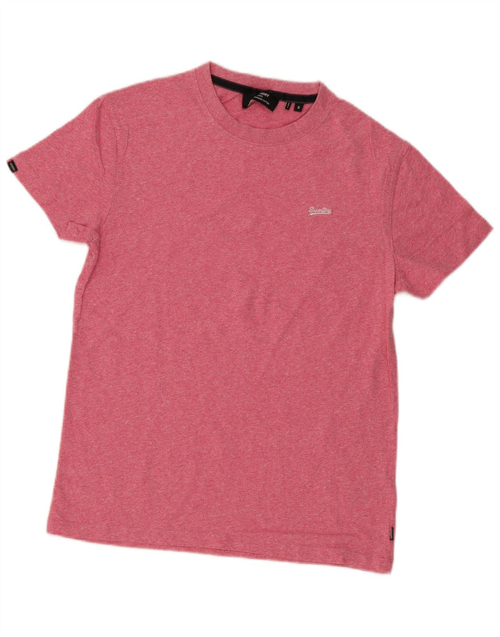 Superdry Herre T-shirt Top Lille Pink Flecked Bomuld