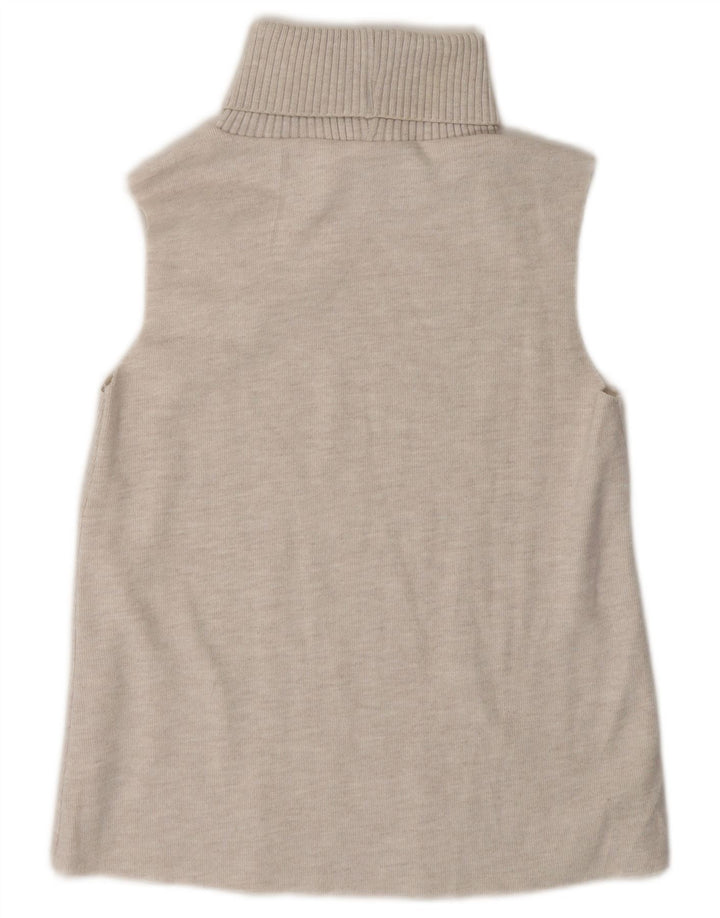 ZARA Womens Roll Neck Vest Tank Top UK 10 Small Grey