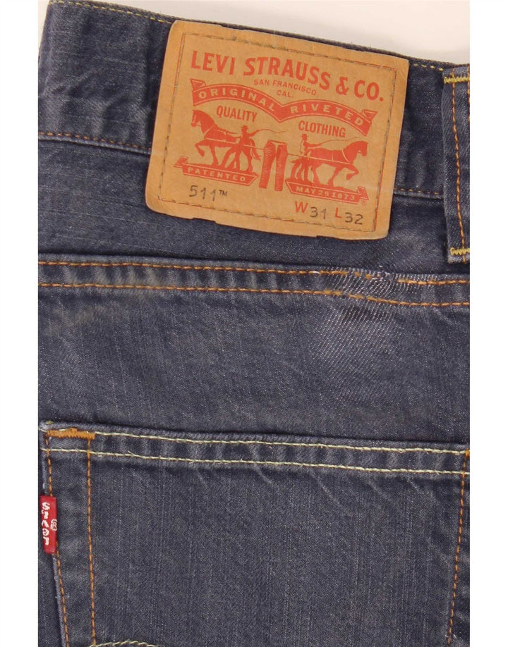 Levi's Herre 511 Slim Jeans W31 L32 Marineblå Bomuld