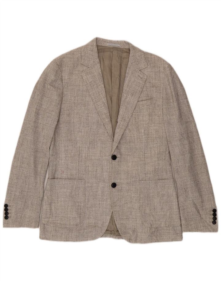Reiss Herre 2-knaps blazerjakke UK 40 Stor grå ternet polyester