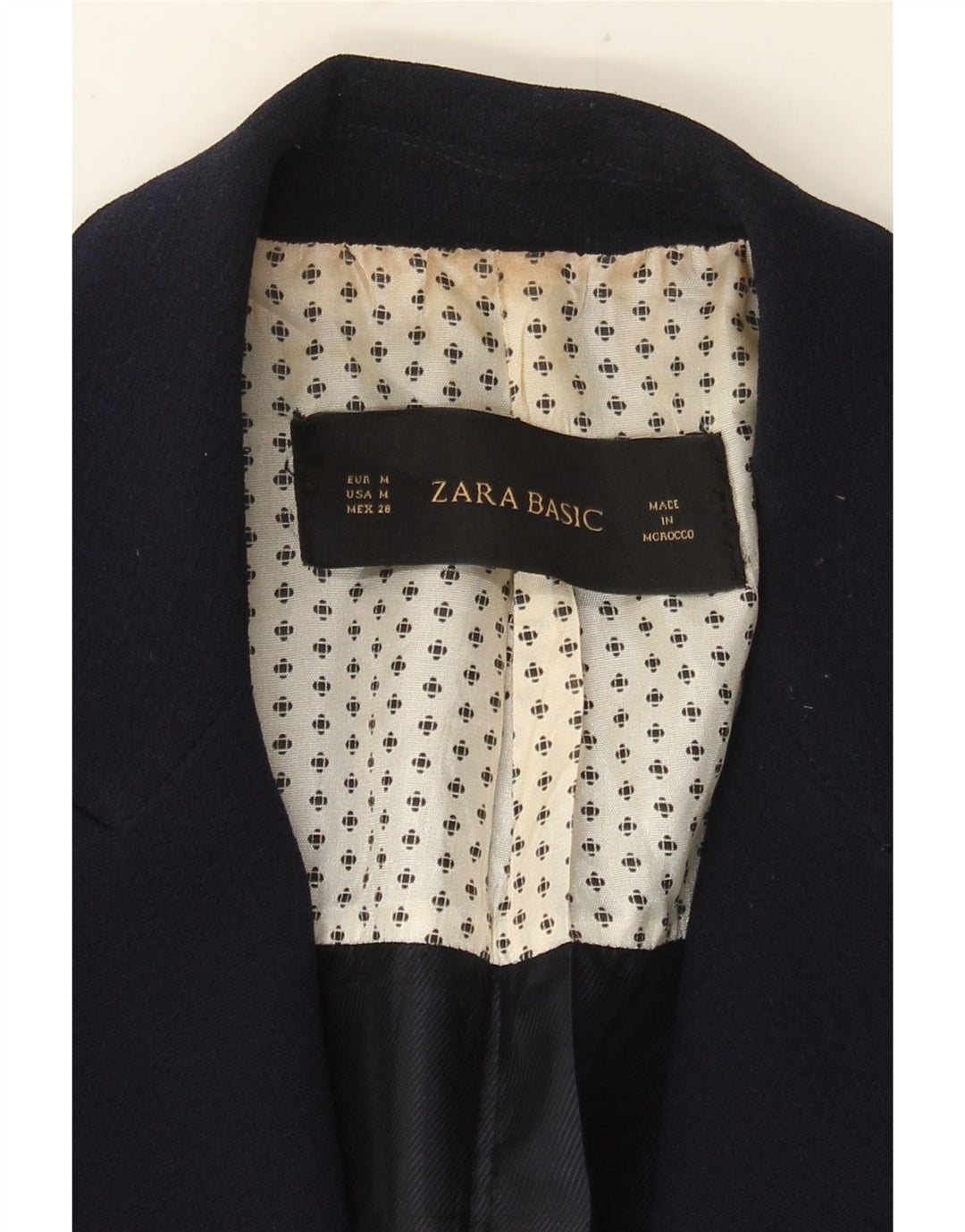 Zara Dame 1 Knap Blazer Jacket UK 12 Medium Navy Blue