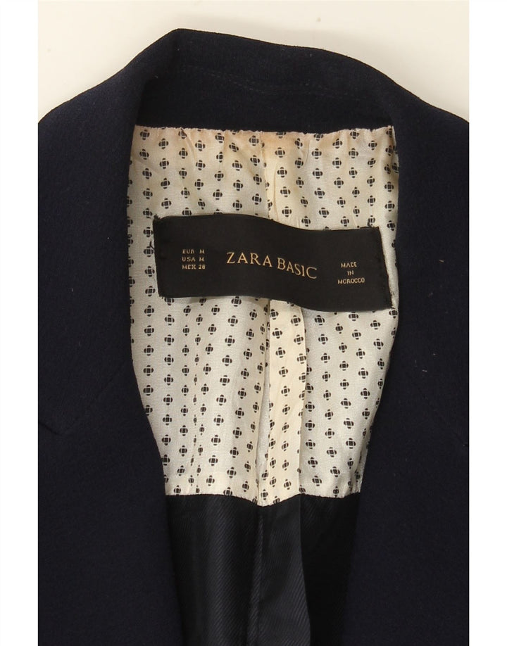 Zara Dame 1 Knap Blazer Jacket UK 12 Medium Navy Blue