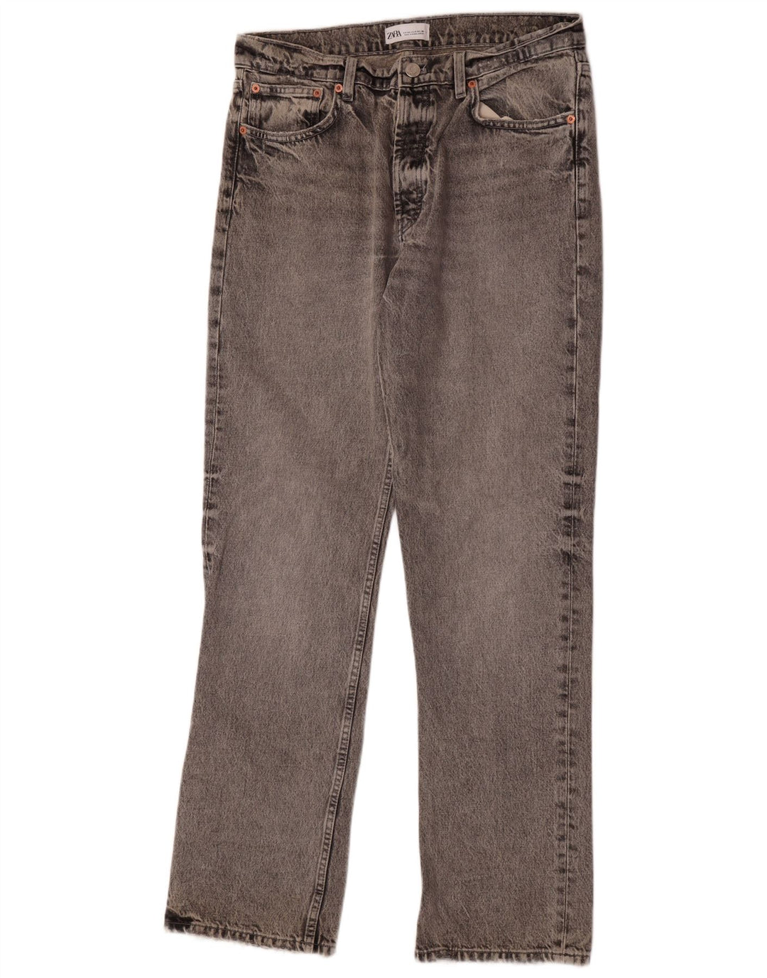 Zara Dame Straight Jeans EU 40 Medium W30 L34 Grå Bomuld