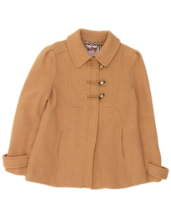 Juicy Couture Dame Duffle Jacket UK 12 Medium Brun Uld