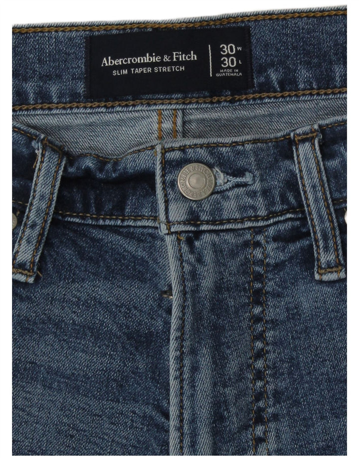 Abercrombie & Fitch Dame Stretch Distressed Slim Jeans W30 L27 Blå