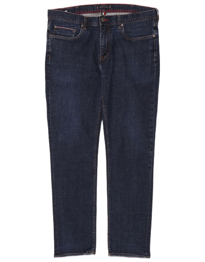 TOMMY HILFIGER Herre Denton Straight Jeans W38 L32 Marineblå Bomuld