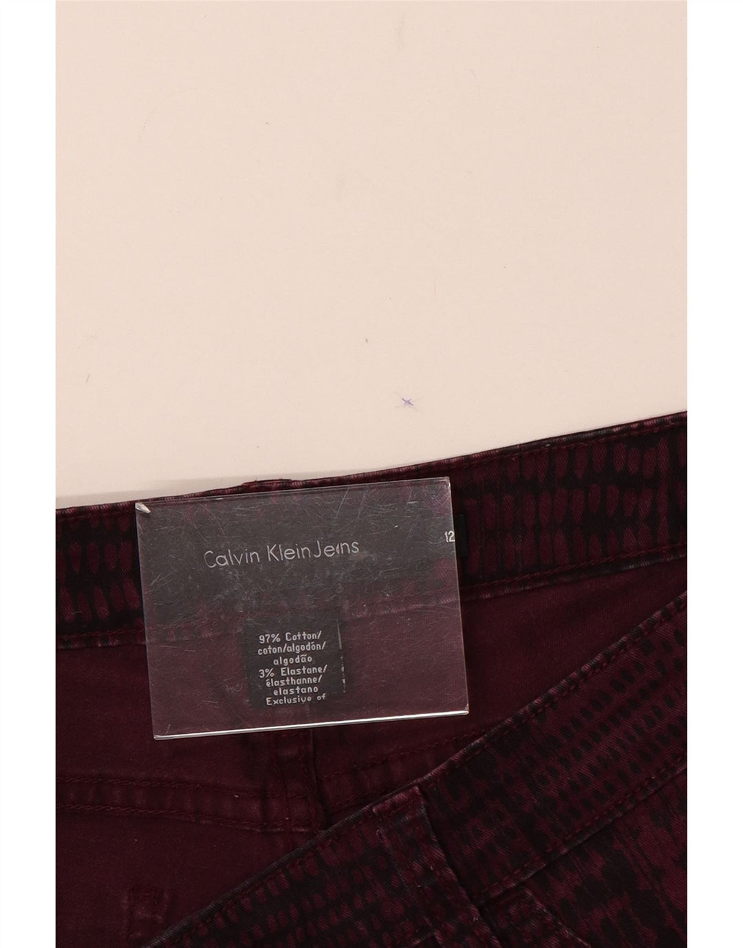 CALVIN KLEIN Dame Casual Bukser US 12 Large W32 L31 Burgundy