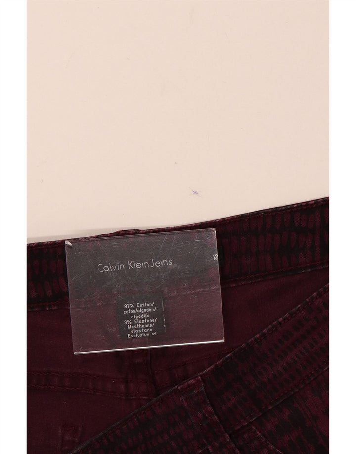 CALVIN KLEIN Dame Casual Bukser US 12 Large W32 L31 Burgundy