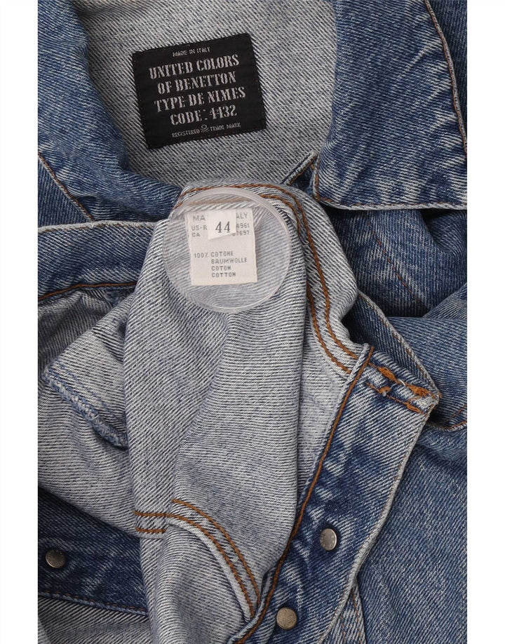 Benetton Herre Loose Fit denimjakke IT 44 XS Blå Bomuld